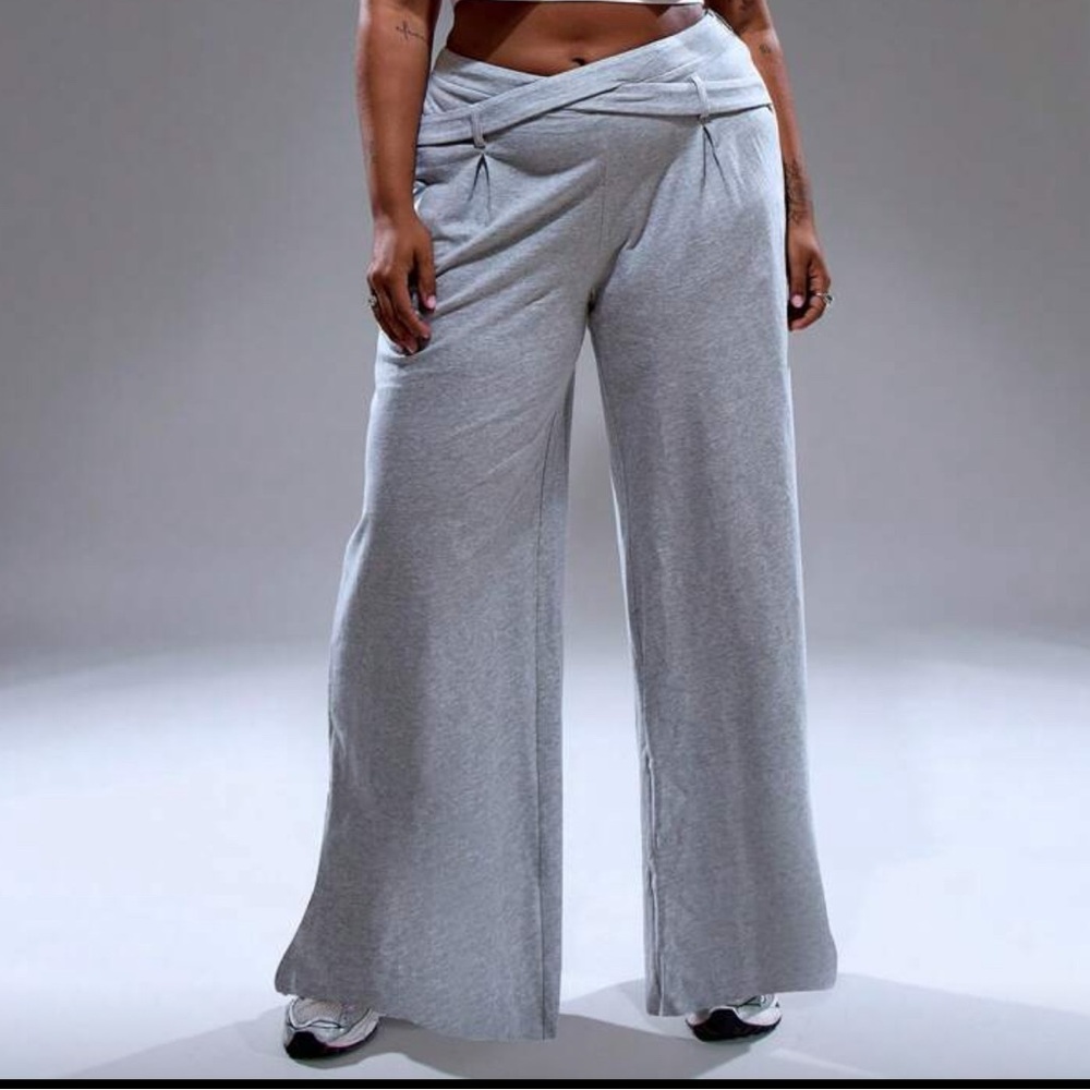 Stylish Gray Wide-Leg Pants Size 1X very comfy